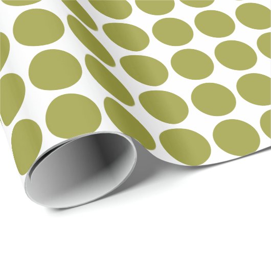 Kreislaufplätze - Olive Green on White Geschenkpapier (Rolleneckpunkt)