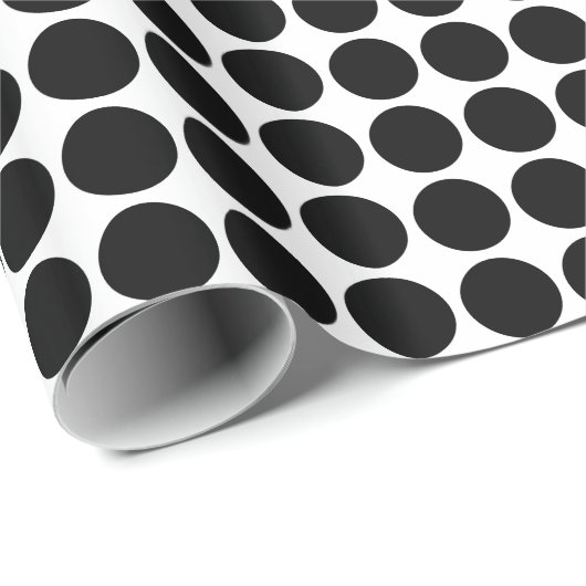 Kreislaufplätze - Schwarz auf Weiß Geschenkpapier (Rolleneckpunkt)