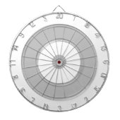 Kreislaufzieldesign | Modernes Grau & Weiß Dartscheibe (vorne)