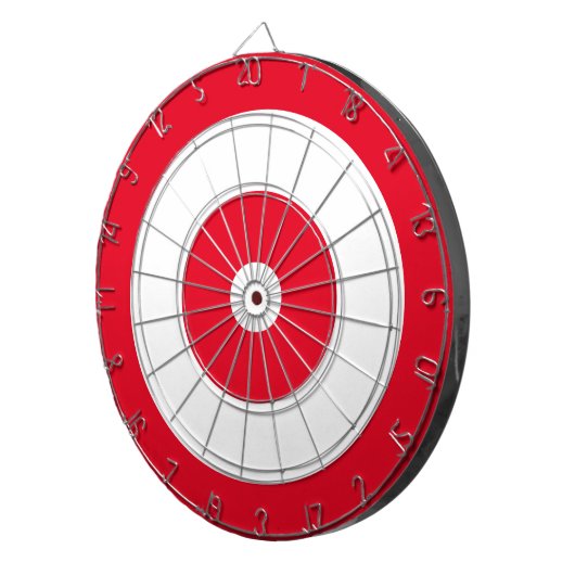 Kreislaufzieldesign | Rot und Weiß Dartscheibe (Vorderseite rechts)