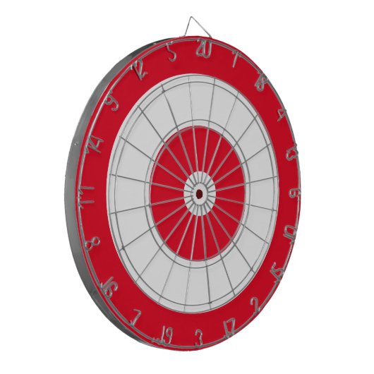 Kreislaufzieldesign | Rot und Weiß Dartscheibe (Vorderseite Links)
