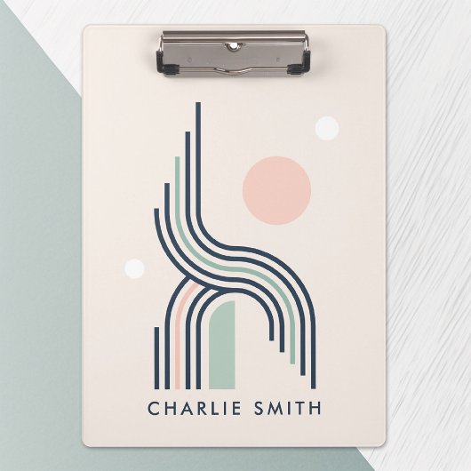 Kreislinien der abstrakten geometrischen Kunstlini Klemmbrett