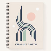 Kreislinien der abstrakten geometrischen Kunstlini Notizblock (Vorderseite)