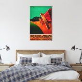 Kreislito Di Milano Vintage PosterEurope Leinwanddruck (Insitu (Schlafzimmer))
