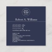 Kreismoderne quadratische zuerstmarine - visitenkarte (Rückseite)