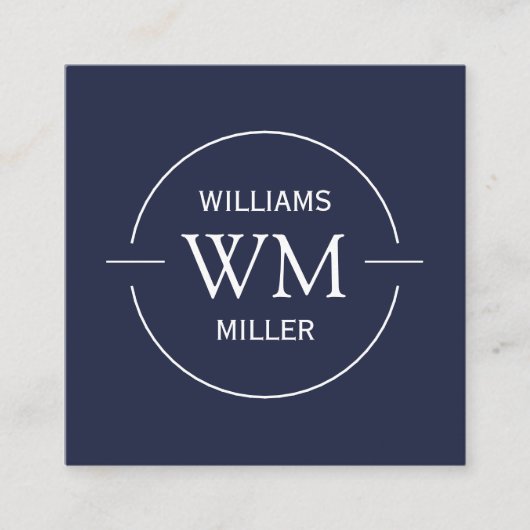 Kreismoderne quadratische zuerstmarine - visitenkarte (Vorderseite)