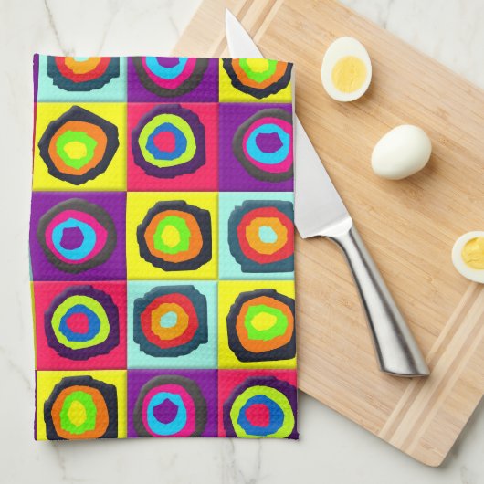 Kreismuster Geschirrtuch (Viertel Falte)