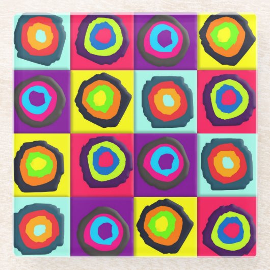 Kreismuster Glasuntersetzer (Vorderseite)