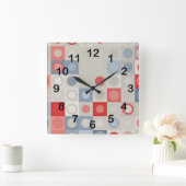 Kreismuster Quadratische Wanduhr (Zuhause)