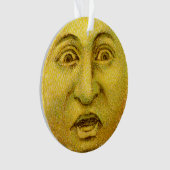 Kreisornament - Gelber Vintage-Mond-Mann Ornament (Vorderseite)