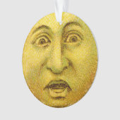 Kreisornament - Gelber Vintage-Mond-Mann Ornament (Vorderseite)