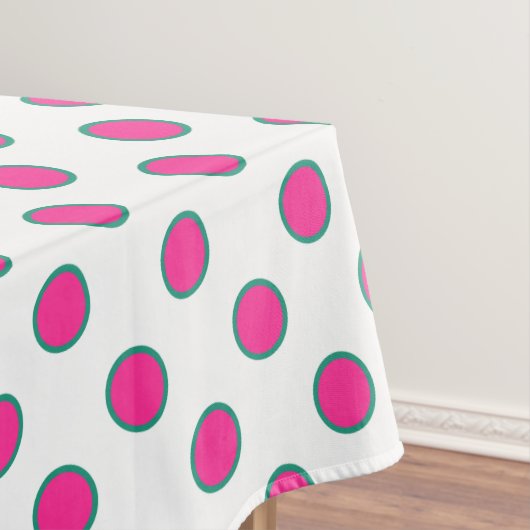 Kreispunkttischdecke des Rosas u. des Aqua grüne Tischdecke (Beispiel)