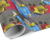 Kreisverkehr-Clown Geschenkpapier (Rolleneckpunkt)