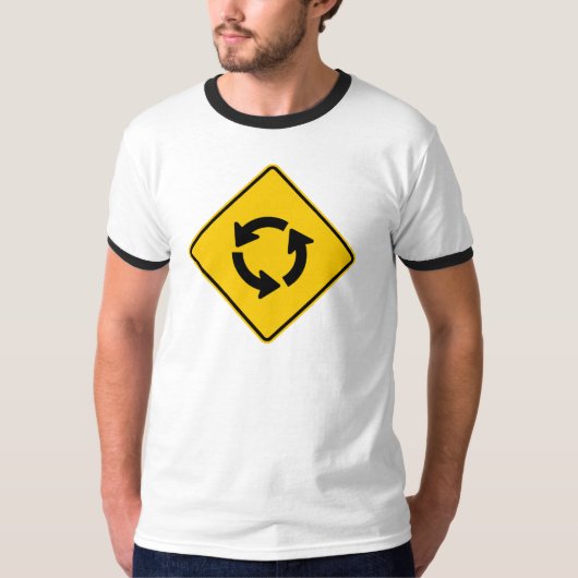 Kreisverkehr-Landstraßen-Zeichen T-Shirt (Vorderseite)