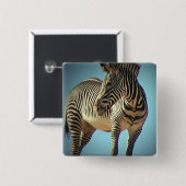 Kreiszebra-Quadrat-Button Button (Vorne & Hinten)