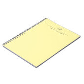 Krem Moderne monogrammierte Kalligrafie einfacher Notizblock (Linke Seite)