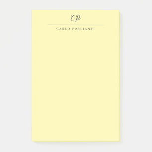 Krem Moderne monogrammierte Kalligrafie einfacher Post-it Klebezettel