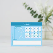 Kremala (Hangman) Word Game Postkarte (Stehend Vorderseite)