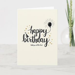Kremige Typografie-Karte Karte