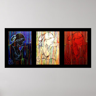 Kreolischer Regen - Drapeau tricolore Poster