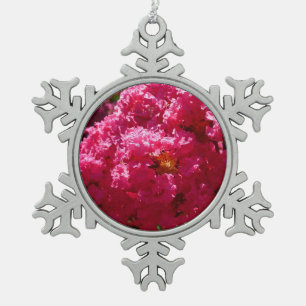 Kreppmyrtenbaum Magenta Blüten Schneeflocken Zinn-Ornament