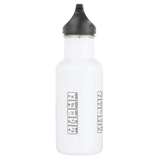 Kreshnik Flasche mit periodischem Tafelnamen Edelstahlflasche (Rechts)