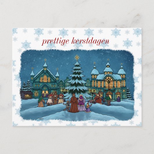 krest stad postkaart met sneeuwrand nl postkarte (Vorderseite)