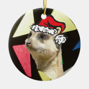 Krest Stokstaartje Glas in Lood Cirkel Ornament