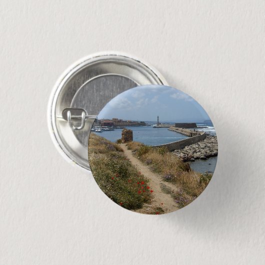 Kreta, Chania Button / Abzeichen (Vorne & Hinten)