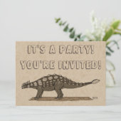 Kreta-Dinosaurier Ankylosaurus Einladung (Stehend Vorderseite)