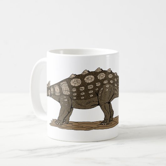 Kreta-Dinosaurier Ankylosaurus Kaffeetasse (Vorderseite Links)