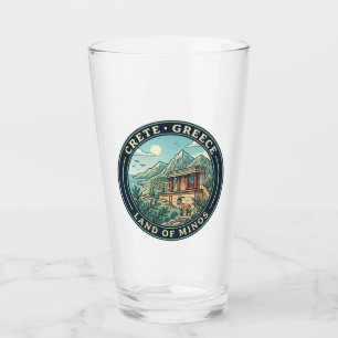Kreta Griechenland Illustration Reise Kunst Abzeic Glas