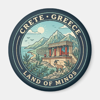 Kreta Griechenland Illustration Reise Kunst Abzeic Magnet