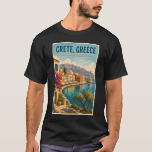 Kreta Griechenland Illustration Reise Kunst Vintag T-Shirt