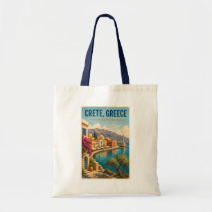 Kreta Griechenland Illustration Reise Kunst Vintag Tragetasche