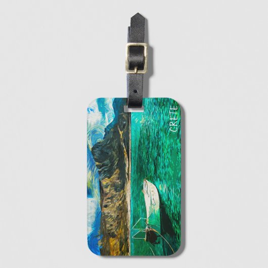 Kreta Griechenland Ölgemälde Gepäckanhänger (Vorderseite Vertikal)