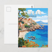 Kreta Griechenland Reise Kunst Vintage Postkarte (Vorne/Hinten)