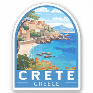 Kreta Griechenland Reisen Kunst Vintag Aufkleber