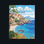 Kreta Griechenland Reisen Kunst Vintag Fleecedecke<br><div class="desc">Kreatives Retro-Vektordesign. Kreta ist die größte Insel Griechenlands und die fünftgrößte im Mittelmeer.</div>