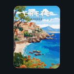 Kreta Griechenland Reisen Kunst Vintag Magnet<br><div class="desc">Kreatives Retro-Vektordesign. Kreta ist die größte Insel Griechenlands und die fünftgrößte im Mittelmeer.</div>