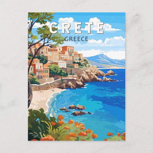 Kreta Griechenland Reisen Kunst Vintag Postkarte (Vorderseite)