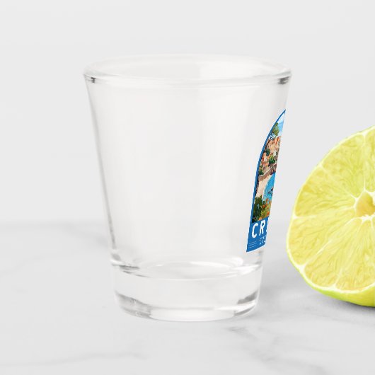 Kreta Griechenland Reisen Kunst Vintag Schnapsglas (Links)