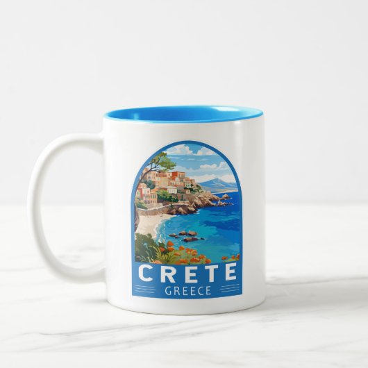 Kreta Griechenland Reisen Kunst Vintag Zweifarbige Tasse (Links)