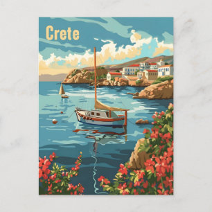 Kreta Griechenland Vintage Postkarte