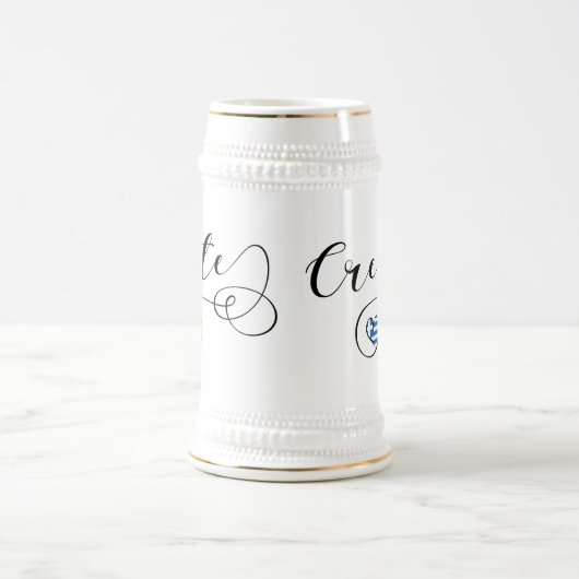 Kreta Heart Flag, Griechenland, Kreta Bierglas (Mittel)