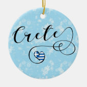 Kreta Heart Flag, Griechenland, Kreta Keramik Ornament (Vorne)