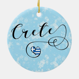 Kreta Heart Flag, Griechenland, Kreta Keramik Ornament