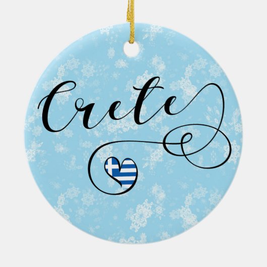 Kreta Heart Flag, Griechenland, Kreta Keramik Ornament (Hinten)