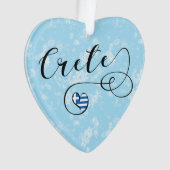 Kreta Heart Flag, Griechenland, Kreta Ornament (Vorderseite)