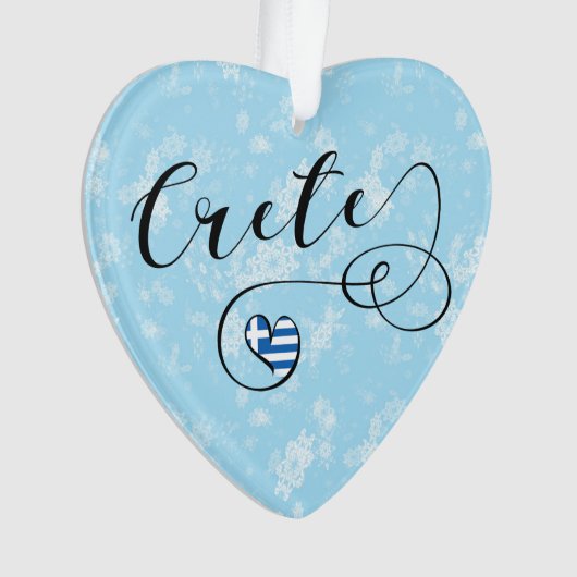 Kreta Heart Flag, Griechenland, Kreta Ornament (Vorderseite)